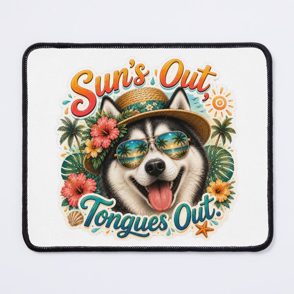 Item preview, Sun's Out Tongues Out – Funny Siberian Husky Summer designed and sold by DailyStruggleCo.