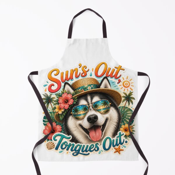 Item preview, Sun's Out Tongues Out – Funny Siberian Husky Summer designed and sold by DailyStruggleCo.