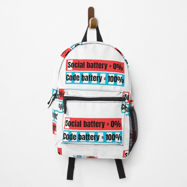 Item preview, Social Battery vs Code Battery Funny Programmer Meme designed and sold by missprint57.