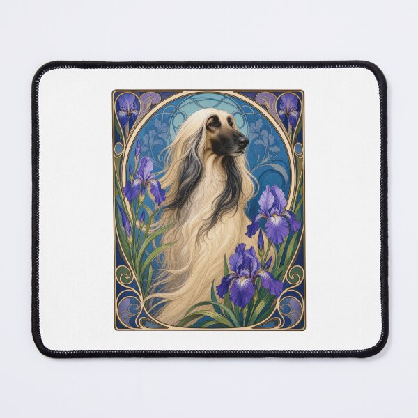 Item preview, Vintage Afghan Hound Art Nouveau Floral designed and sold by AntiqueImages.