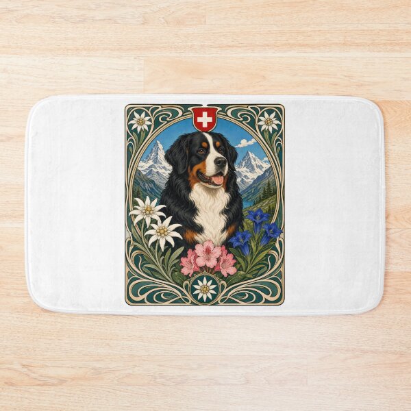 Item preview, Bernese Mountain Dog Art Nouveau Berner Mom Dad designed and sold by AntiqueImages.