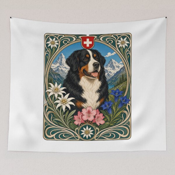Item preview, Bernese Mountain Dog Art Nouveau Berner Mom Dad designed and sold by AntiqueImages.