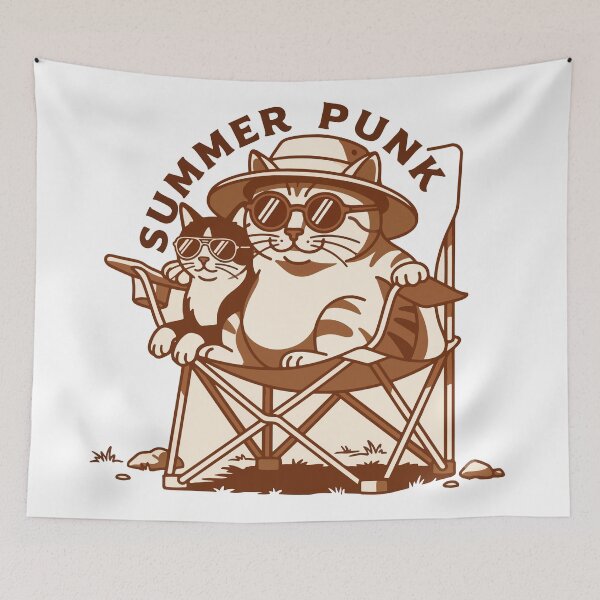 Item preview, Summer Punk Cool Cats in Camping Chair designed and sold by banglalook.