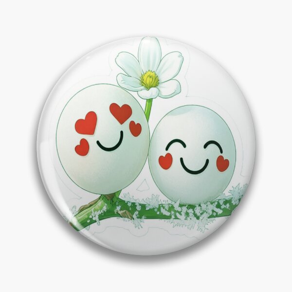 Item preview, Romantic Minimal Emoji Couple with Hearts Sitting on Floral Branch designed and sold by ARTCREATESHOP.