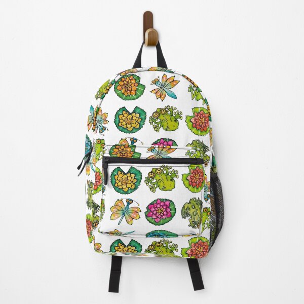 Item preview, Whimsical Pond Life with Lotus Flowers, Dragonflies and Frogs designed and sold by Julie Ann Stricklin.