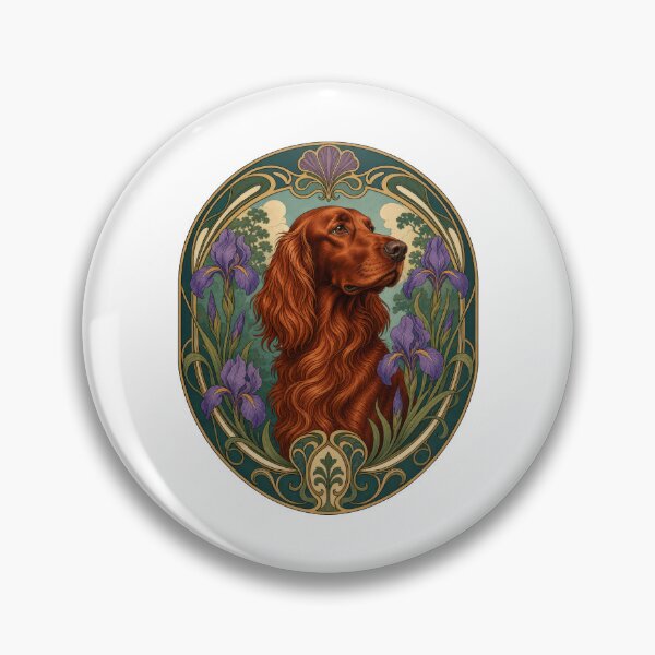 Item preview, Irish Setter Dog Art Nouveau Floral Portrait designed and sold by AntiqueImages.