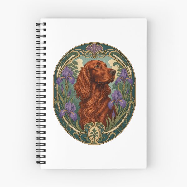 Item preview, Irish Setter Dog Art Nouveau Floral Portrait designed and sold by AntiqueImages.