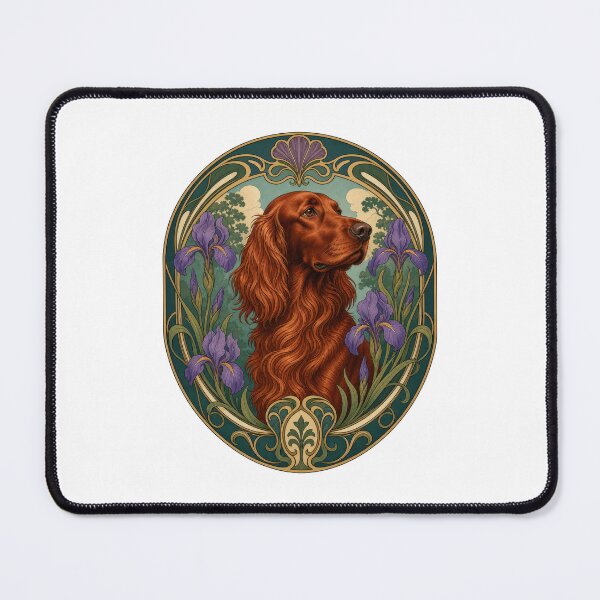 Item preview, Irish Setter Dog Art Nouveau Floral Portrait designed and sold by AntiqueImages.