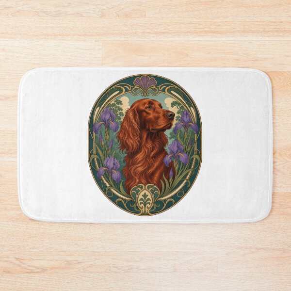 Item preview, Irish Setter Dog Art Nouveau Floral Portrait designed and sold by AntiqueImages.