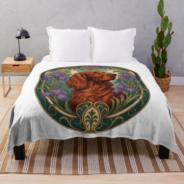 Item preview, Irish Setter Dog Art Nouveau Floral Portrait designed and sold by AntiqueImages.