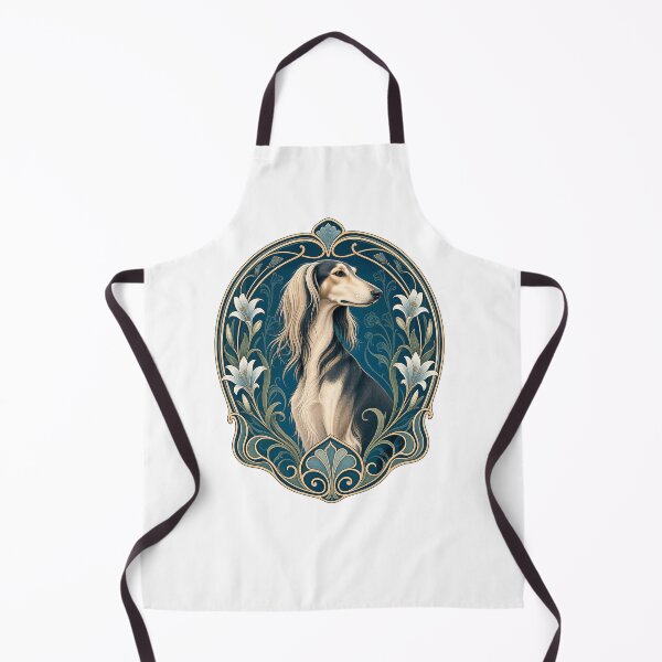 Item preview, Art Nouveau Saluki Dog Floral Vintage Design designed and sold by AntiqueImages.