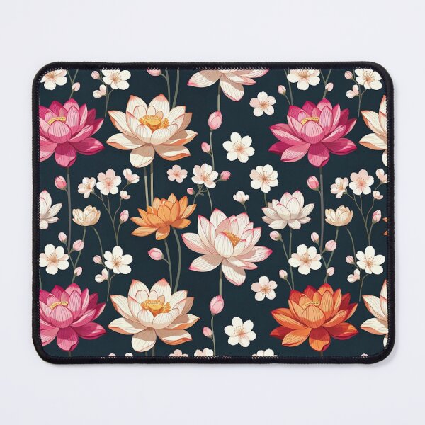 Item preview, Pink Cream Floral Pattern Dark Teal designed and sold by IntelliMindDesigns.
