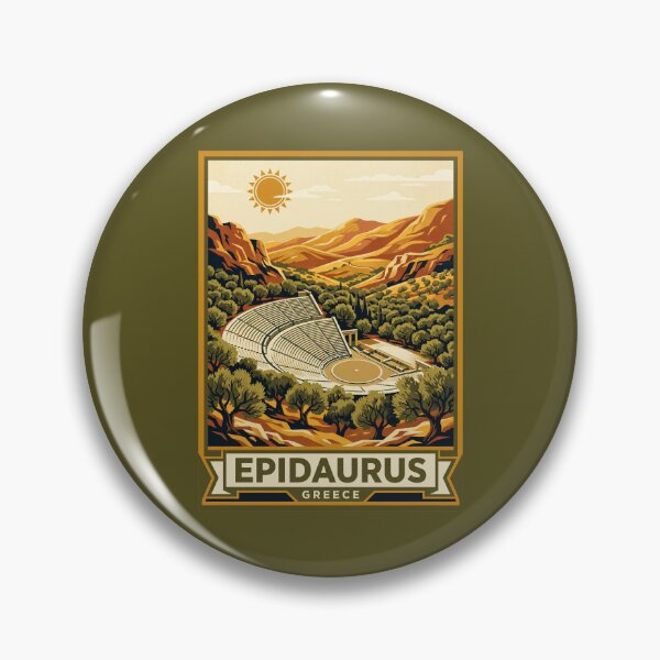Item preview, Epidaurus Greece Vintage Travel Poster Amphitheater Art designed and sold by RetroRewind Studio.