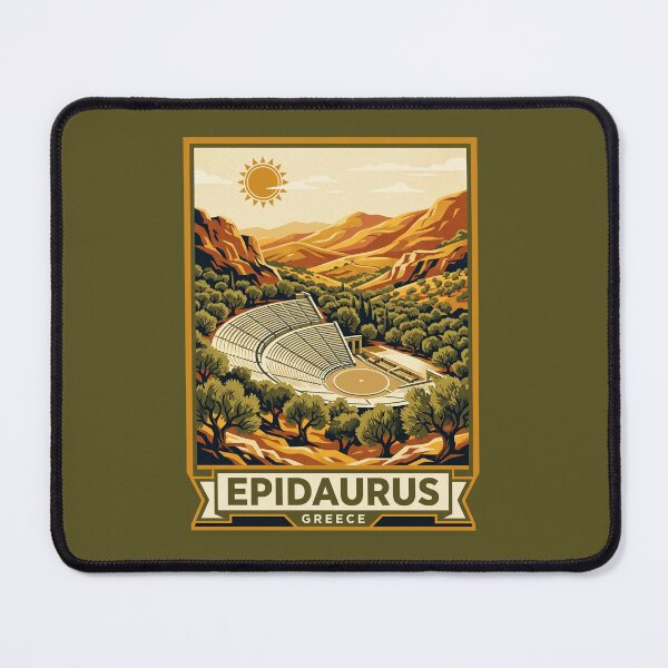 Item preview, Epidaurus Greece Vintage Travel Poster Amphitheater Art designed and sold by RetroRewind Studio.