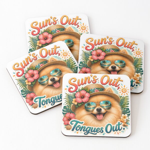 Item preview, Sun's Out Tongues Out – Funny Pomeranian Summer Dog designed and sold by DailyStruggleCo.