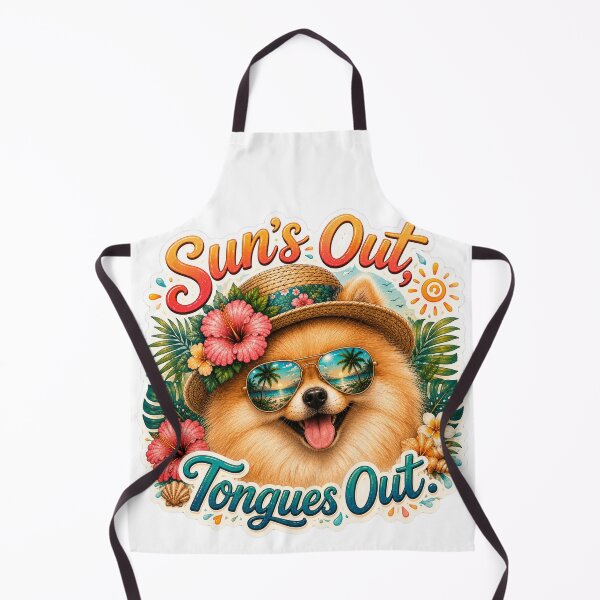 Item preview, Sun's Out Tongues Out – Funny Pomeranian Summer Dog designed and sold by DailyStruggleCo.