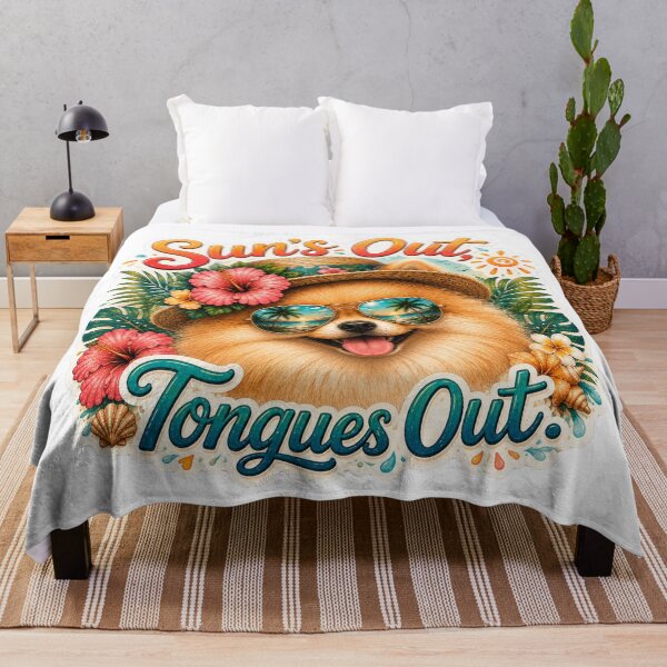 Item preview, Sun's Out Tongues Out – Funny Pomeranian Summer Dog designed and sold by DailyStruggleCo.