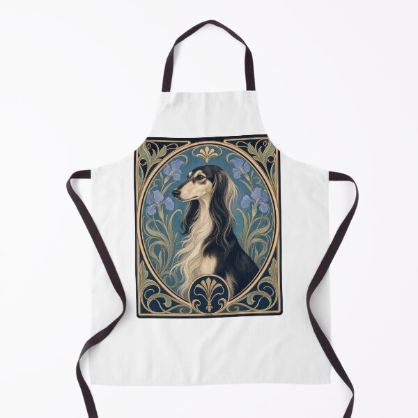 Item preview, Elegant Saluki Dog Art Nouveau Floral Portrait designed and sold by AntiqueImages.