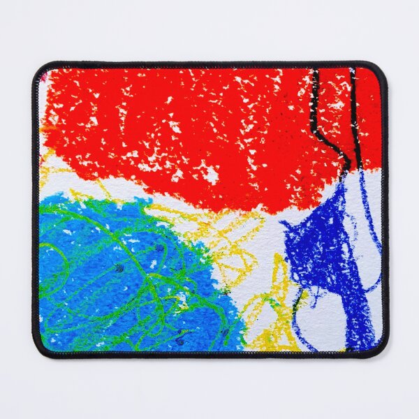 Item preview, abstract in red with blue lines designed and sold by Tereza Pilar Art.