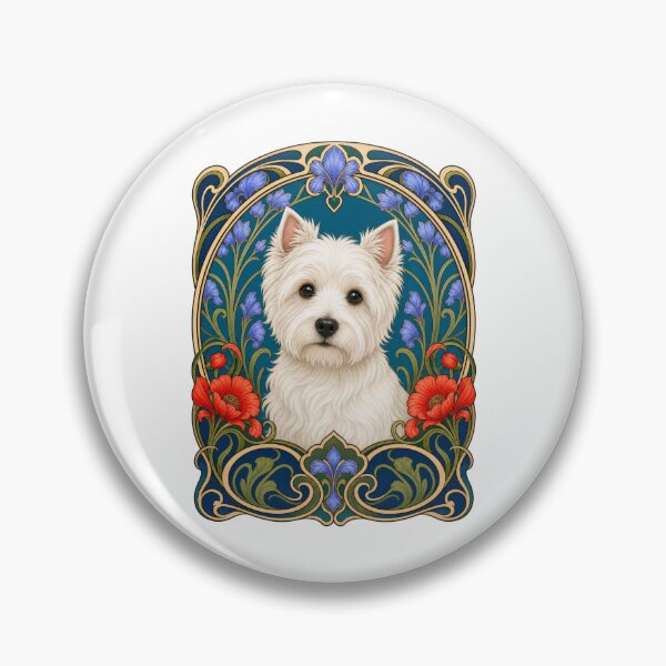 Item preview, Westie Art Nouveau Floral Dog Lover Design designed and sold by AntiqueImages.