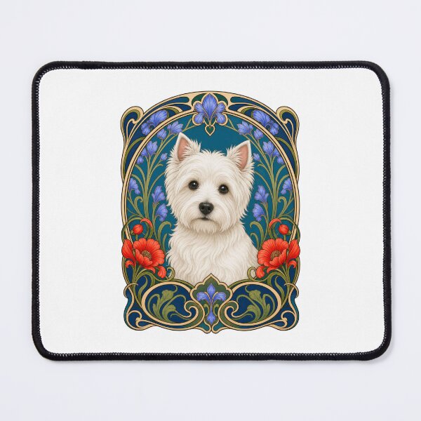 Item preview, Westie Art Nouveau Floral Dog Lover Design designed and sold by AntiqueImages.