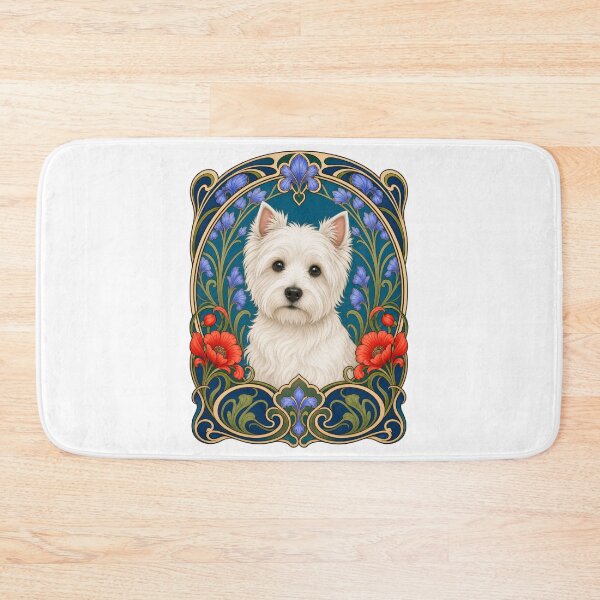 Item preview, Westie Art Nouveau Floral Dog Lover Design designed and sold by AntiqueImages.