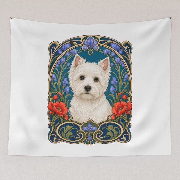 Item preview, Westie Art Nouveau Floral Dog Lover Design designed and sold by AntiqueImages.