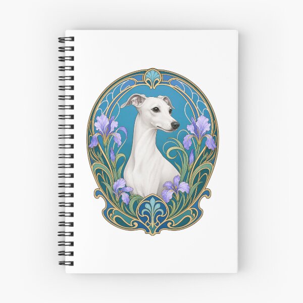 Item preview, White Whippet or Italian Greyhound Art Nouveau designed and sold by AntiqueImages.