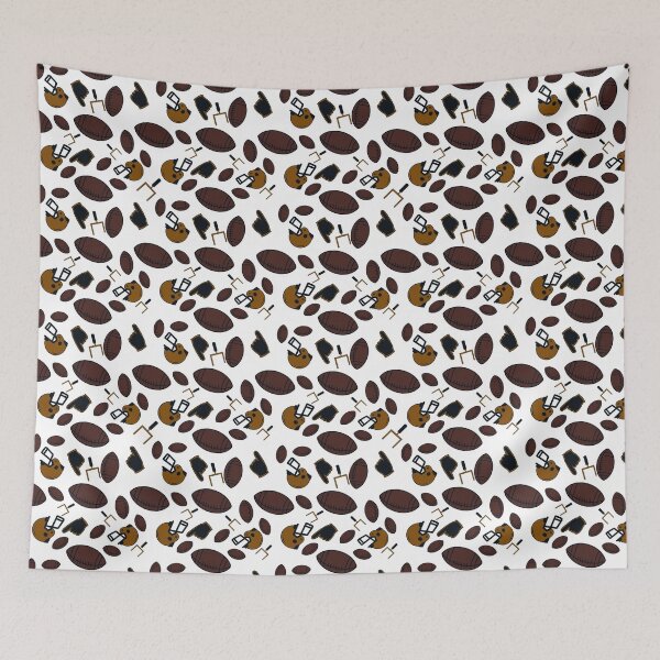 Item preview, Football seamless pattern brown and black designed and sold by SeamlessArtists.