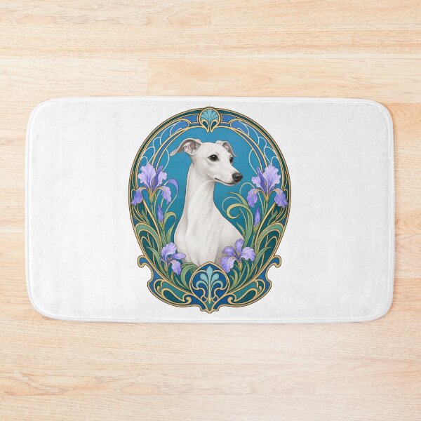 Item preview, White Whippet or Italian Greyhound Art Nouveau designed and sold by AntiqueImages.
