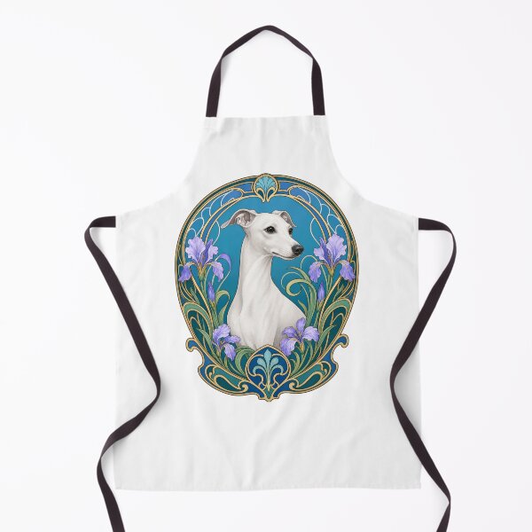 Item preview, White Whippet or Italian Greyhound Art Nouveau designed and sold by AntiqueImages.