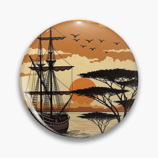 Item preview, Vintage Safari Ship Sunset Wall Art | African Coastal Landscape Printable designed and sold by GalleryPeak.