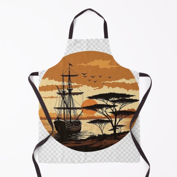 Item preview, Vintage Safari Ship Sunset Wall Art | African Coastal Landscape Printable designed and sold by GalleryPeak.