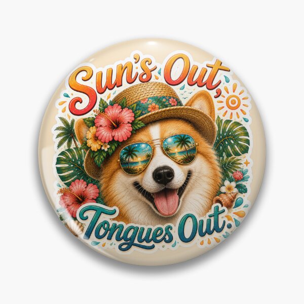 Item preview, Sun's Out Tongues Out – Funny Golden Corgi Summer designed and sold by DailyStruggleCo.