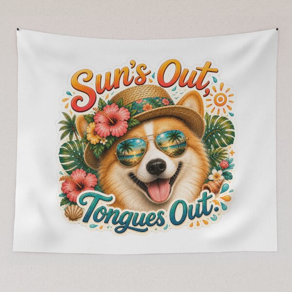 Item preview, Sun's Out Tongues Out – Funny Golden Corgi Summer designed and sold by DailyStruggleCo.