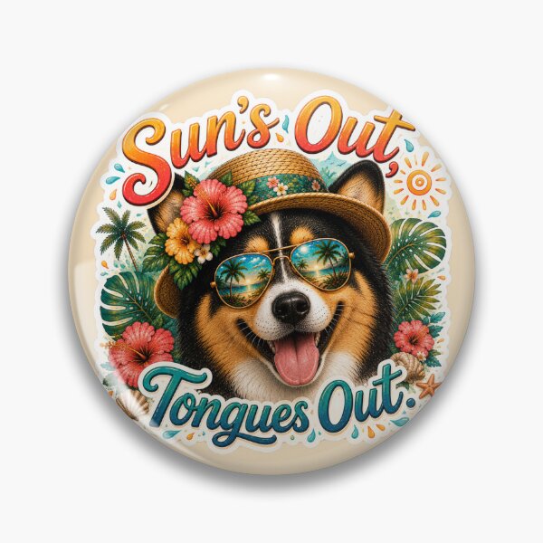 Item preview, Sun's Out Tongues Out – Funny Tricolor Black Corgi Summer designed and sold by DailyStruggleCo.