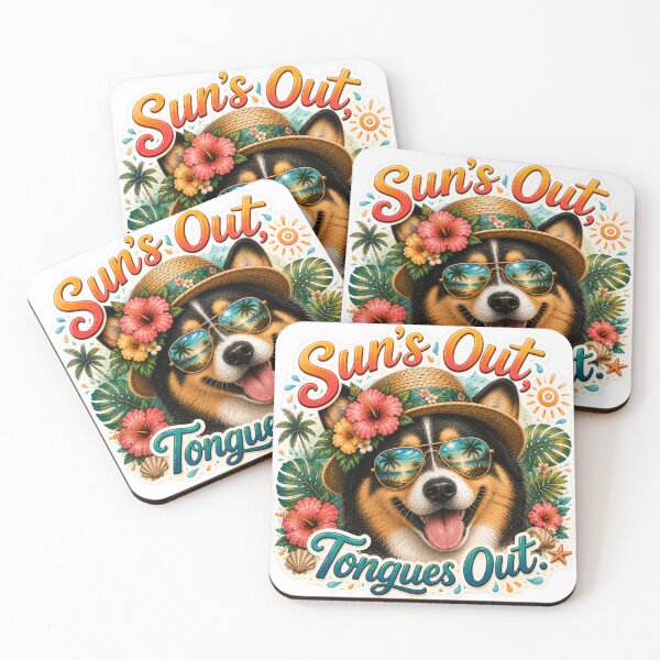 Item preview, Sun's Out Tongues Out – Funny Tricolor Black Corgi Summer designed and sold by DailyStruggleCo.