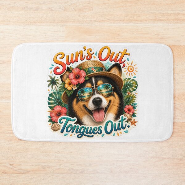 Item preview, Sun's Out Tongues Out – Funny Tricolor Black Corgi Summer designed and sold by DailyStruggleCo.