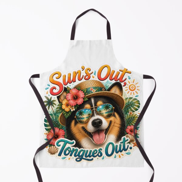 Item preview, Sun's Out Tongues Out – Funny Tricolor Black Corgi Summer designed and sold by DailyStruggleCo.