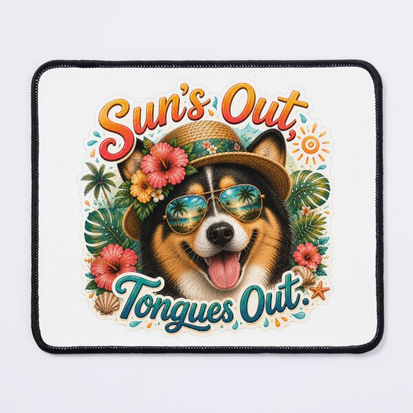 Item preview, Sun's Out Tongues Out – Funny Tricolor Black Corgi Summer designed and sold by DailyStruggleCo.