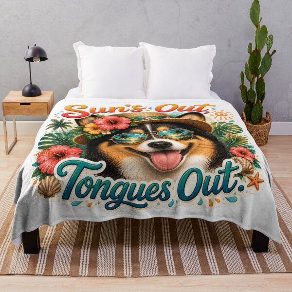 Item preview, Sun's Out Tongues Out – Funny Tricolor Black Corgi Summer designed and sold by DailyStruggleCo.