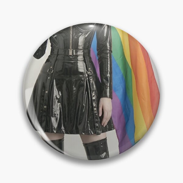 Item preview, Goth Pride Girl Rainbow Flag designed and sold by D6rkT3chDemon.