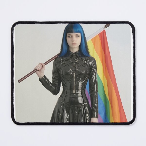 Item preview, Goth Pride Girl Rainbow Flag designed and sold by D6rkT3chDemon.