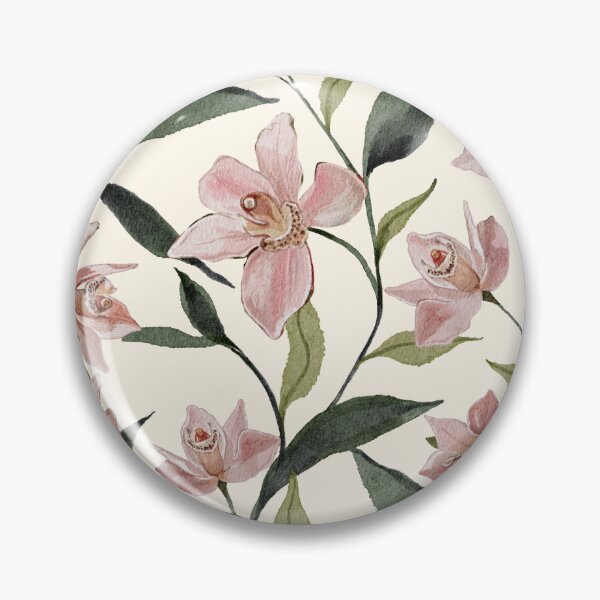Item preview, Pink Orchid Watercolor Botanical Pattern designed and sold by Polachee.
