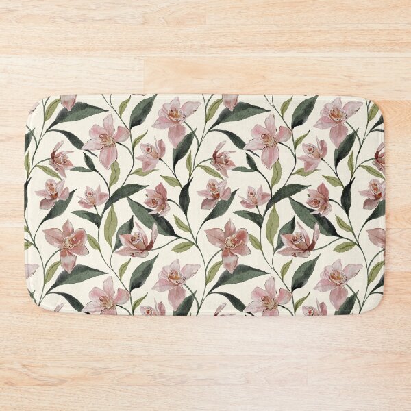 Item preview, Pink Orchid Watercolor Botanical Pattern designed and sold by Polachee.