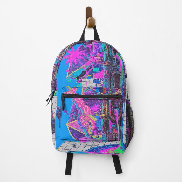 Item preview, Neon Cyber Payphone: Melting Vaporwave Grid designed and sold by A E S T H E T A T A G.