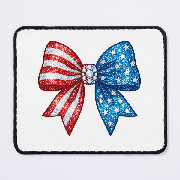 Item preview, USA Coquette Bow Faux Rhinestone Patriotic Fourth of July Sticker designed and sold by JulyClub.