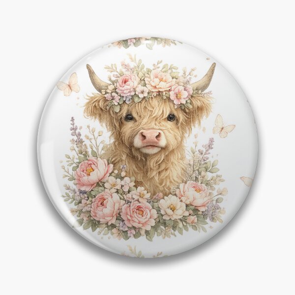 Item preview, Floral Cow with Flowers – Whimsical Boho Art. designed and sold by Clothes With Smiling Animals Walt Gral.