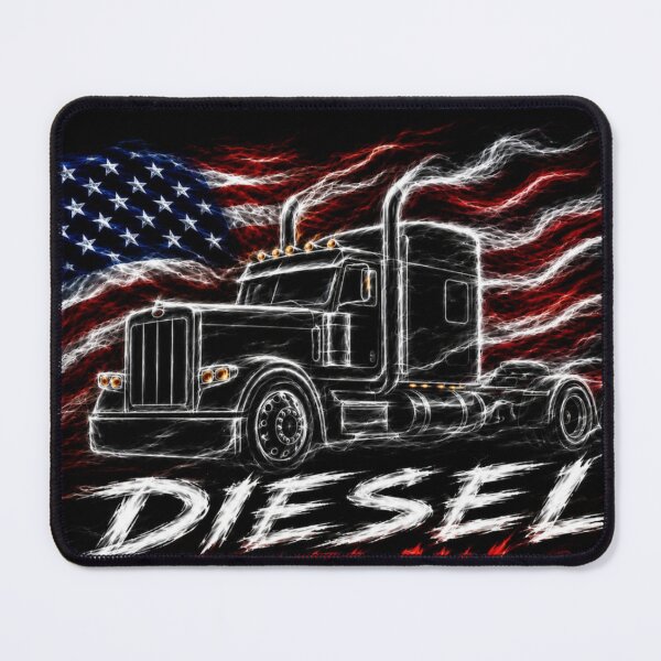 Item preview, Diesel Outlaw American Thunder Semi Truck Patriotic Trucker Shirt designed and sold by 18 Life Outlaw.