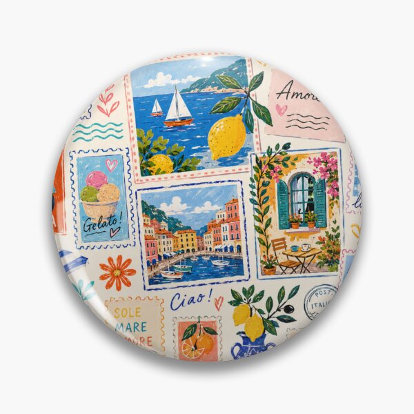 Item preview, Italian Summer Postcards patterns design  designed and sold by Aramdesing.